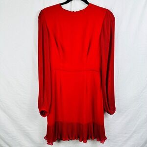 Chelsea 28 Chelsea28 Red Ruffle Dress Size 4 Sheer Long sleeves